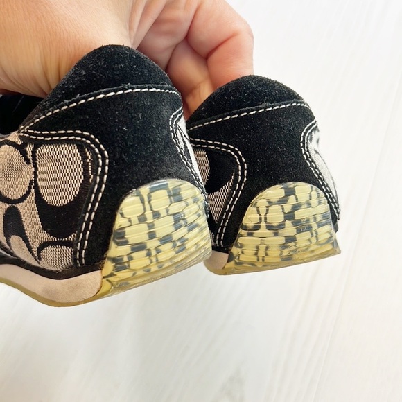 Coach Meaghan Signature Logo Sneakers Black Size 6.5 - Picture 4 of 12